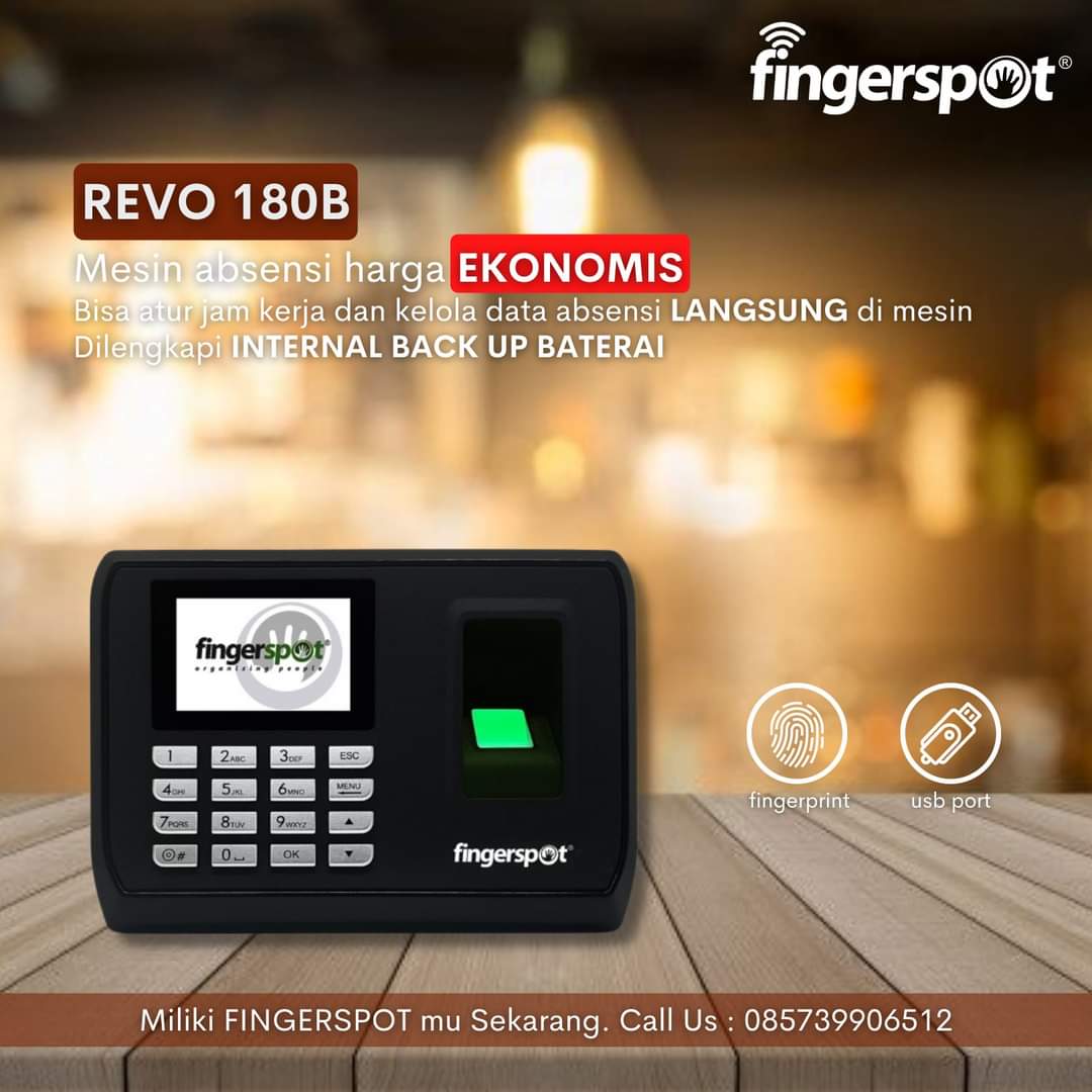 Absensi yang harganya DIBAWAH 1JUTA dan sudah pake software absen?? 

Revo 180B adalah pilihan tepat buat kebutuhanmu. Harganya cuma 700RIBUAN.  

Yuk Miliki FingerspotMu Sekarang

#fingerprint #sidikjari #absenmudah #absensimurah #absenmurah