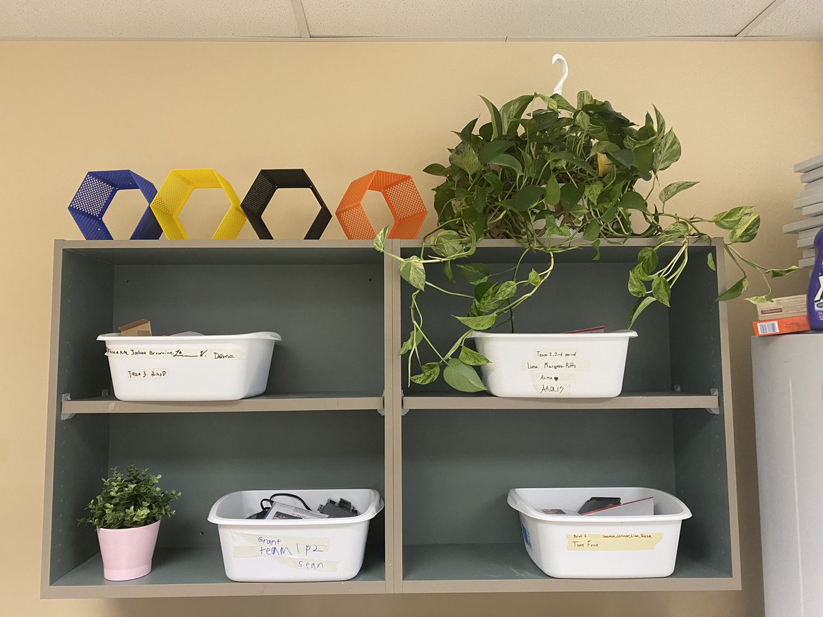 Finding places to store in progress projects !!  Clawbots coming soon! <a href="/PLTWorg/">Project Lead The Way</a> #STEMed
