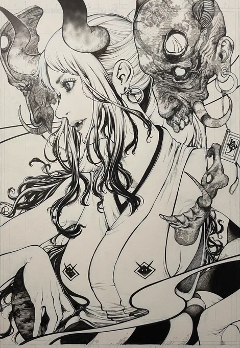 #ワンピース#ONEPIECE#ONEPIECE100巻 おめでとうございます!カイドウの娘"鬼姫"ヤマトを描きました。 