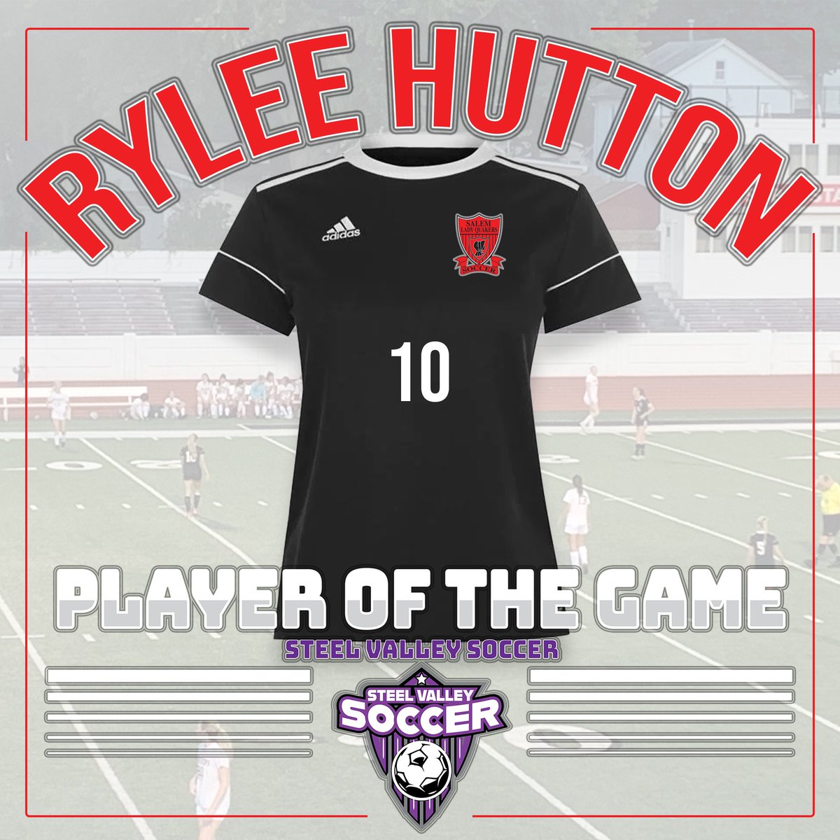 Congratulations goes out to Salem’s Rylee Hutton for being this week’s SVS Player of the Game. <a href="/girls_salem/">Salem Girls Soccer</a> <a href="/quakerathletics/">Salem Athletics</a> #steelvalleysvs