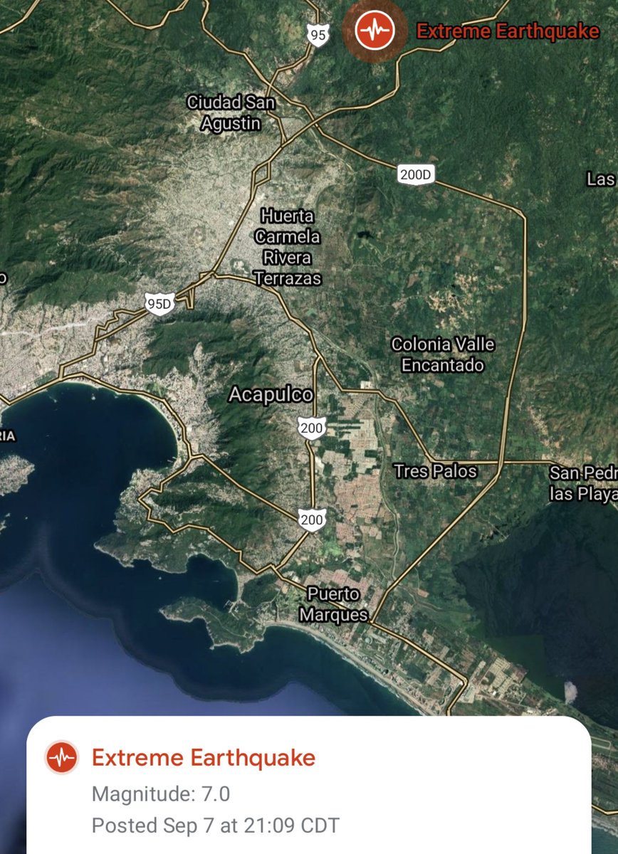 DavidM1pm's tweet image. El servicio de mapas de Google señala M7.0.  El @USGS M7.4 #Sismo