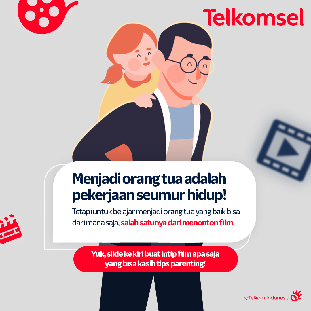 Telkomsel's tweet photo. Kepengen dong hubungan dengan ortu atau anak harmonis? Nih, #YangKitaBisa kasih 3 film keluarga yang bisa ditonton pakai jaringan #InternetBaik Telkomsel supaya akrab &amp; hangat dengan keluarga. 

Yuk #BukaSemuaPeluang &amp; ikuti keseruan film-filmnya! Info lanjut, follow IG Telkomsel https://t.co/UFzcmL5oz3