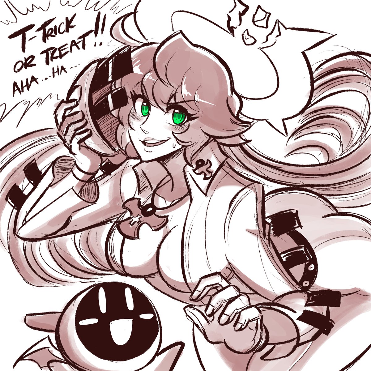 Jack O sketch. I love that her beginning quotes are all the equivalent of 'how do you do fellow kids' bc it's her mature persona trying really hard to mimic her energetic one back in Xrd. #GGST 