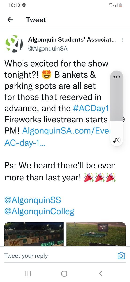 JudyWemyss's tweet photo. @sarahmc_photo @RebeccaRuns Fireworks at Algonquin College? https://t.co/gOqMIIPEp6