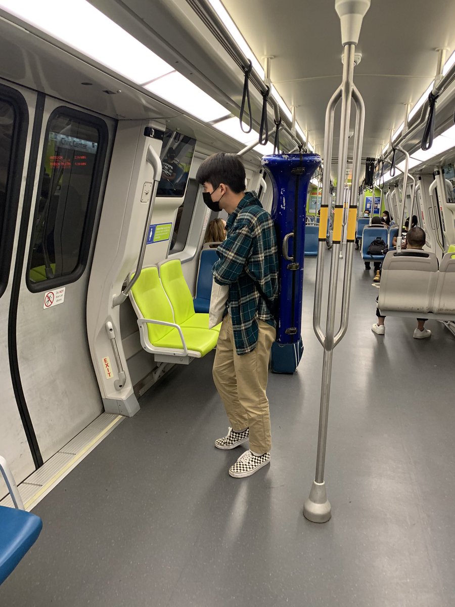 JennyTheAuditor's tweet photo. My kid took BART to his first SF Jazz All Star High School Band rehearsal. So excited they can rehearse in person! He is beyond thrilled to have made this band. @SFJAZZ @SFBART #jazzmom https://t.co/ONrS8nYQMe