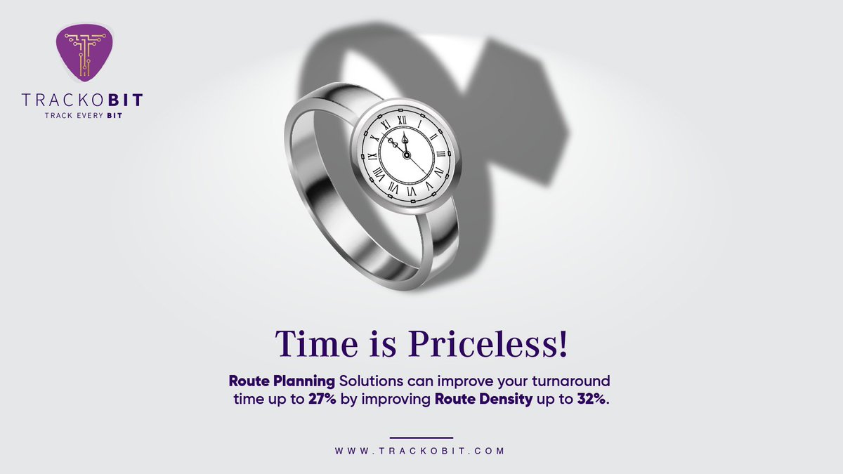 trackobit's tweet image. What’s more valuable than time? Time itself! Time management and #tripplanning play a pivotal role in the #Logistics business. #TrackoBit’s #RoutePlanning solutions save you time, money and hassle.

 #FleetManagementSoftware #GPSSoftware #SupplyChain #FoodBeverage #TimeManagement