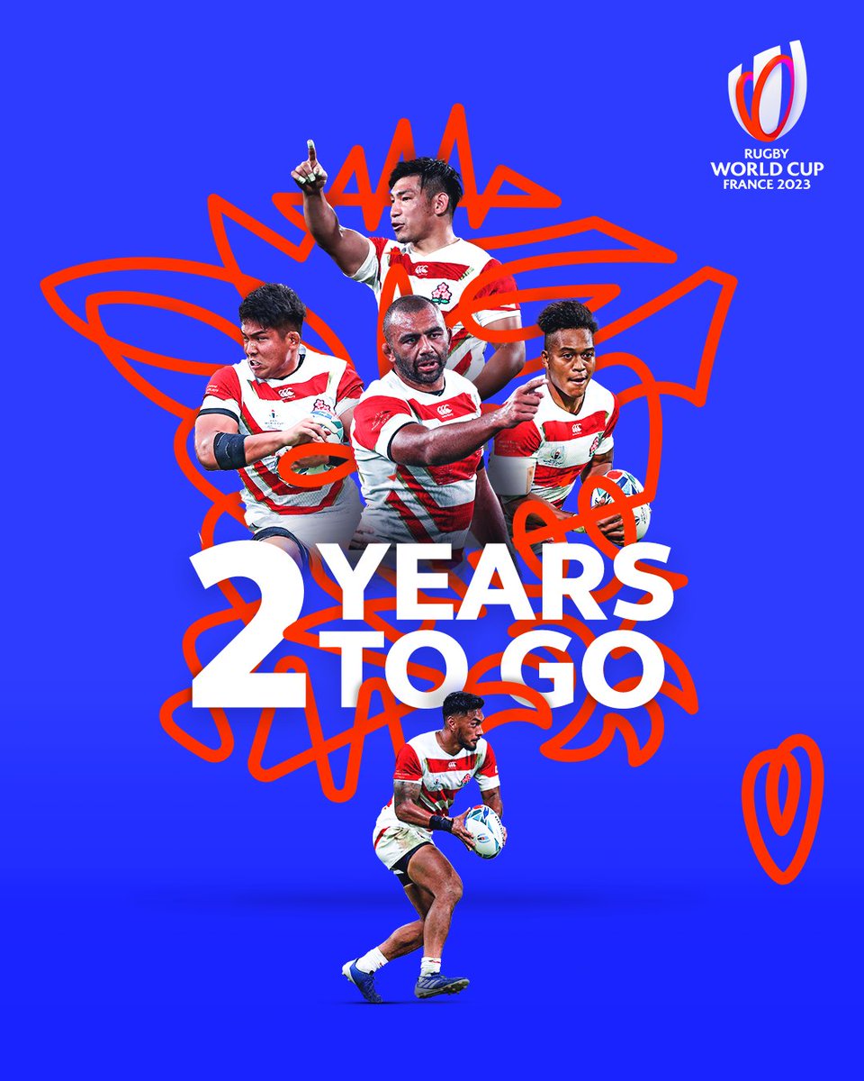 2 YEARS TO GO🏉❗
#RWC2023 開幕まであと2年✨🙌

2019年の熱狂が帰ってきます！
#あの熱狂をもう一度

チケット販売は、9月28日からフランス2023のファミリーメンバー対象に、一般対象には9月30日から開始します🎫
詳細については tickets.rugbyworldcup.com をご覧ください。

@rugbyworldcup  #2YTG
