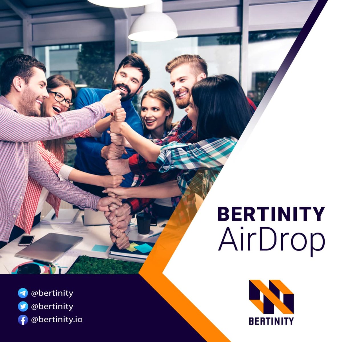 🤩🤩 Airdrop will be for Every Bertinity Community Member and will be sent over time.

YOU NEED TO WAIT.

✅ During this time you can help the community grows by Sharing  Airdrop (t.me/Bertinity_aird…) in other groups.
🔻Keep in mind🔻
Bigger Community = More $BRTX Value