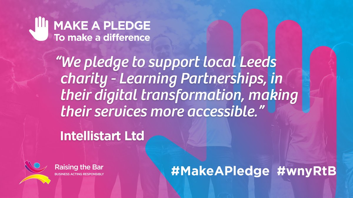 Our <a href="/WNYChamber/">West & North Yorkshire Chamber of Commerce</a> member <a href="/intellistart/">Intellistart® Law Firm Marketing</a> have pledged to continue supporting local charity <a href="/LP_Leeds/">Learning Partnerships</a> in their digital transformation, to help make their services more accessible! 

Join the campaign &amp; make a pledge to make a difference: bit.ly/3zNiLMQ

#wnyRtB #MakeAPledge