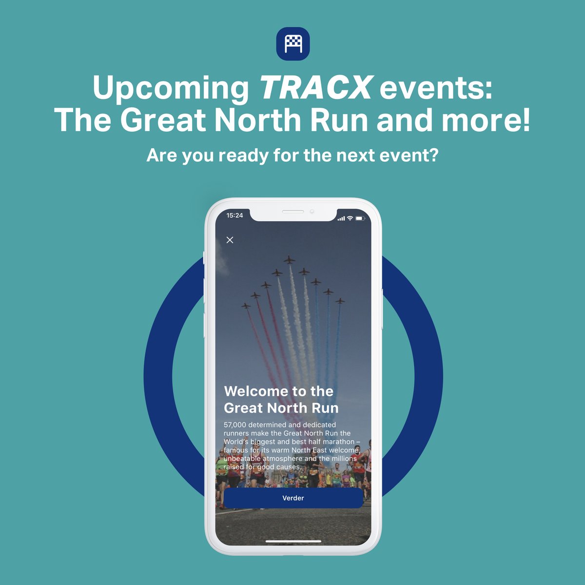 Upcoming 𝙏𝙍𝘼𝘾𝙓 events: The Great North Run with more than 50.000 participants, the Singelloop Enschede and more! 🏃🏻‍♀️🏁

These events have their own Series app or White label app, but can also be found in our 𝙏𝙍𝘼𝘾𝙓 app.