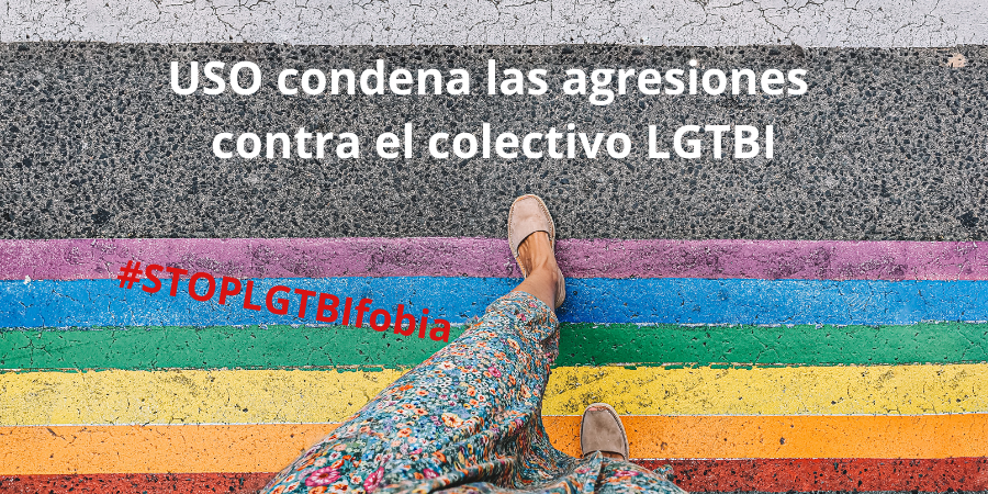 SindicatoUSO's tweet photo. Tras las últimas agresiones contra el colectivo LGTBI, #USO reafirma su compromiso con la lucha contra la LGTBIfobia y condena esta sucesión de ataques que atentan contra la libertad de las personas y los derechos humanos. #StopLGTBIfobia 
https://t.co/wUlEXbDnN2 https://t.co/5aaIjD2ZGR