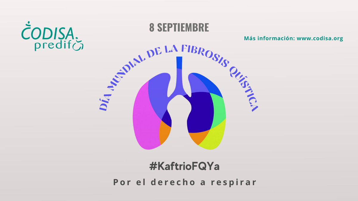 Nos sumamos a la celebración del #DíaMundialDeLaFibrosisQuística. Este 8 de septiembre, para reivindicar con fuerza la aprobación en España del medicamento #Kaftrio. Porque a l@s 5.000 afectad@s en España les va la vida en ello.
Por el derecho a respirar... #KaftrioFQya‼