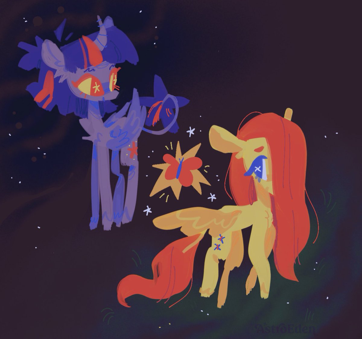 haven’t drawn these two in a while! 🦋🌟