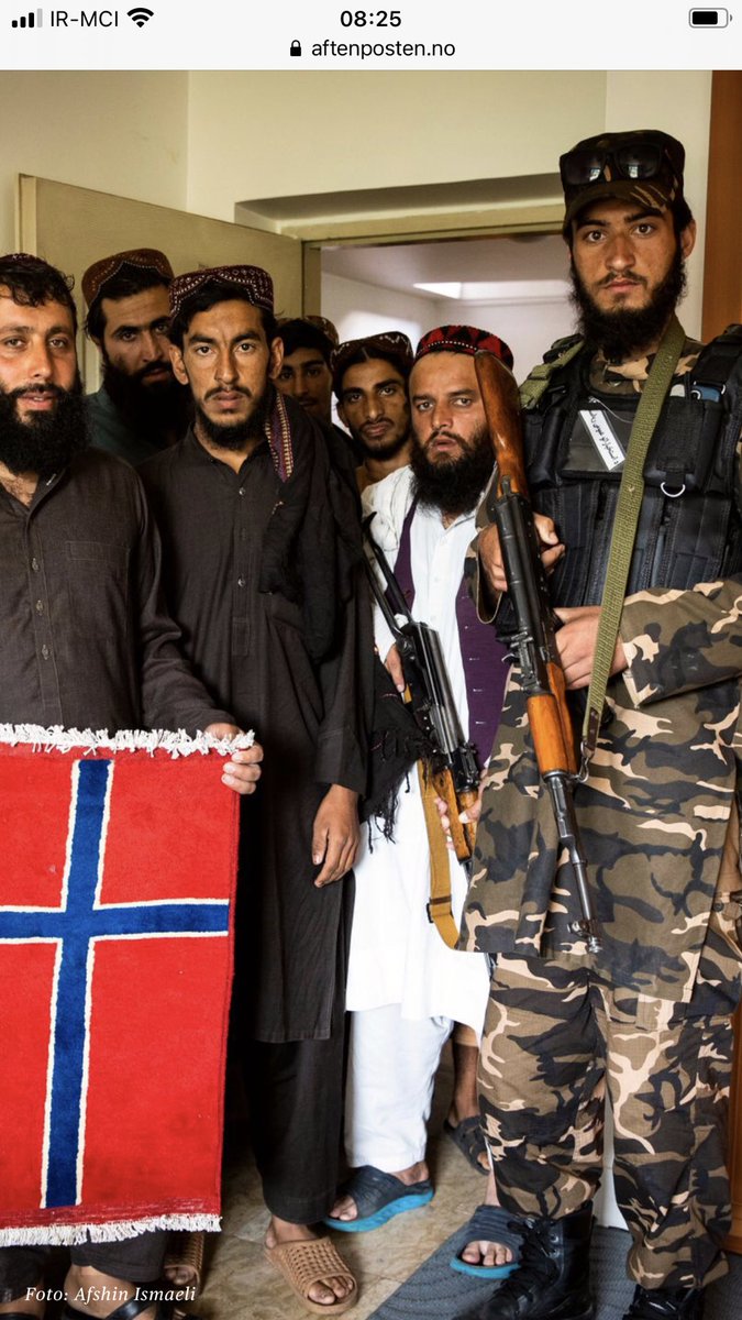 NorwayAmbIran's tweet image. Taliban has now taken over the Norwegian Embassy in Kabul. Say they will return it to us later. But first wine bottles are to be smashed and childrens’ books destroyed. Guns apparently less dangerous. Foto: Aftenposten, Norway