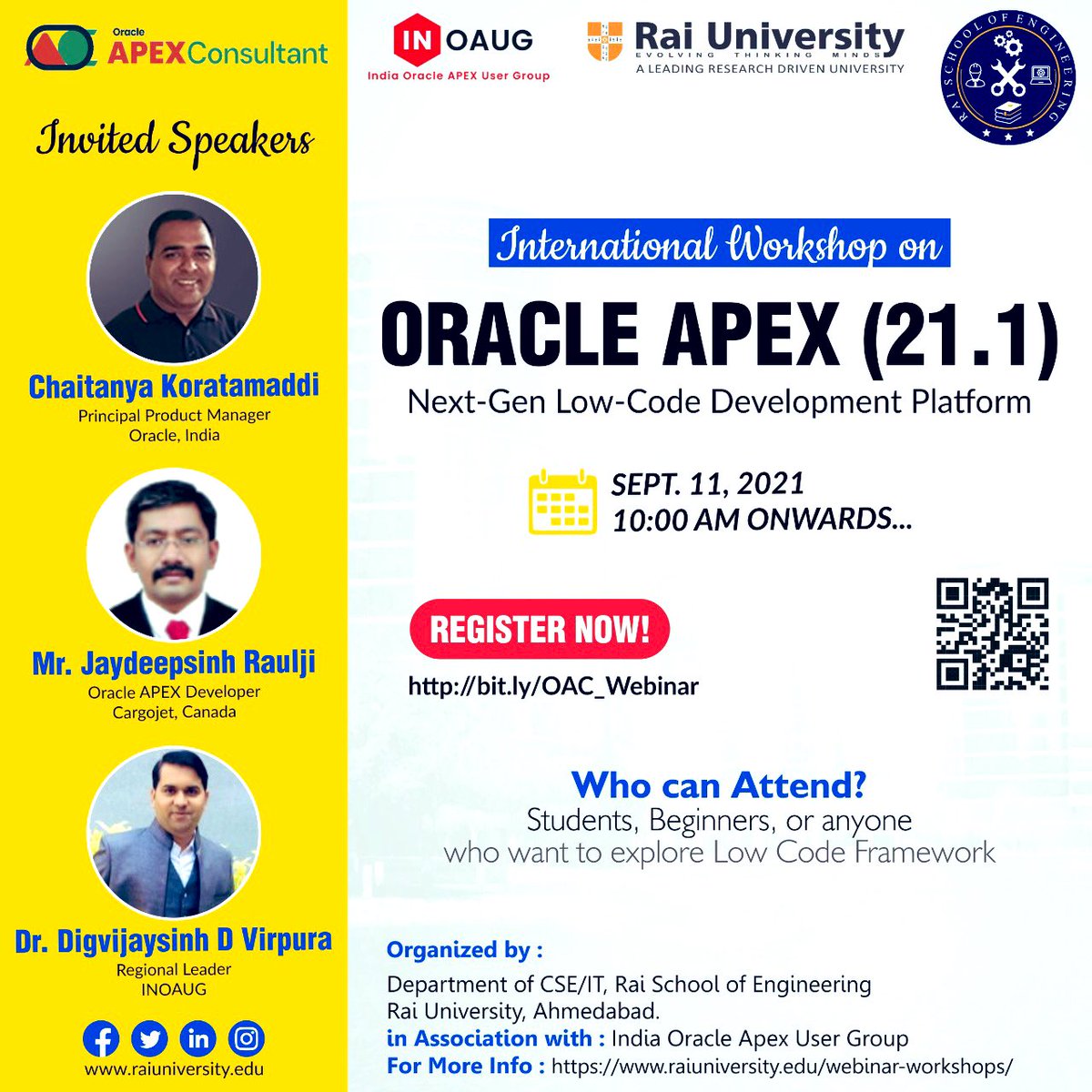 digvijay_in's tweet image. Hurry Registration closed soon!!!!! Participants from 15+ countries have booked their seats for an International #event on #oracleapex. 
Register here: bit.ly/OAC_Webinar @chaitanya_in @apexconsultant @jpraulji @inoaug @drdalvi @OracleAPEX @oracleapexnews @Oracle_India