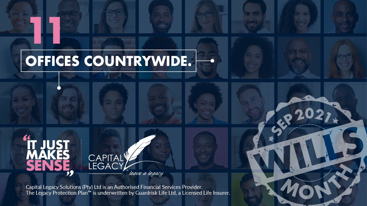 CapitalLegacy's tweet image. It’s #WillsMonth and we’re continuing on our quest to help educate all South Africans on the importance of having a valid Will in place! To arrange your complimentary Will consultation, speak to your Financial Advisor or visit: bit.ly/3gqGPxs