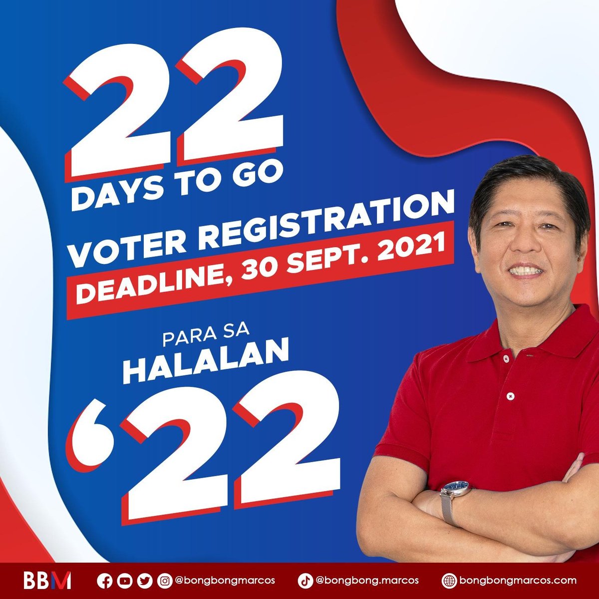 bongbongmarcos's tweet photo. Huwag palampasin ang pagkakataong ito!

Ngayon, higit pa kailanman, kailangan ang ating pakikibahagi sa paghubog ng ating nalalapit na kinabukasan -ang ating tuluyang pagbangon, at pagbalik sa landas ng pag-unlad. https://t.co/ypPaeQsSM5