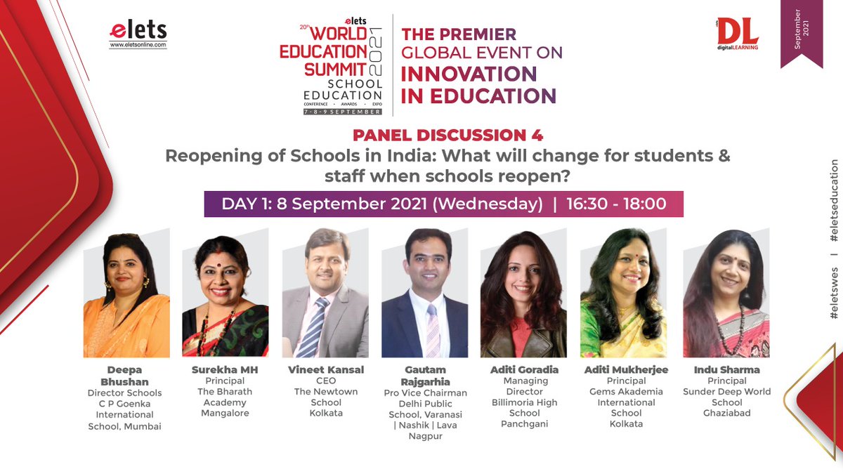 Mr. Gautam Rajgarhia, Pro VC DPS Varanasi, Nashik &amp; Lava Nagpur is1of the panelists who will speak on the topic"Reopening of Schools &amp; its impact,”at the "20th World Education Submit 2021",School Education.
Register : avtaar.eletsonline.com/wes-school/
#DPSVaranasi #DPSNashik #DPSLavaNagpur