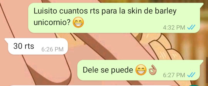 30 rts y <a href="/Luis_27CR/">Luis_27CR</a> me compra la skin de barley caballero unicornio. Gracias si diste rt 🙏🏼🙏🏼🙏🏼💞