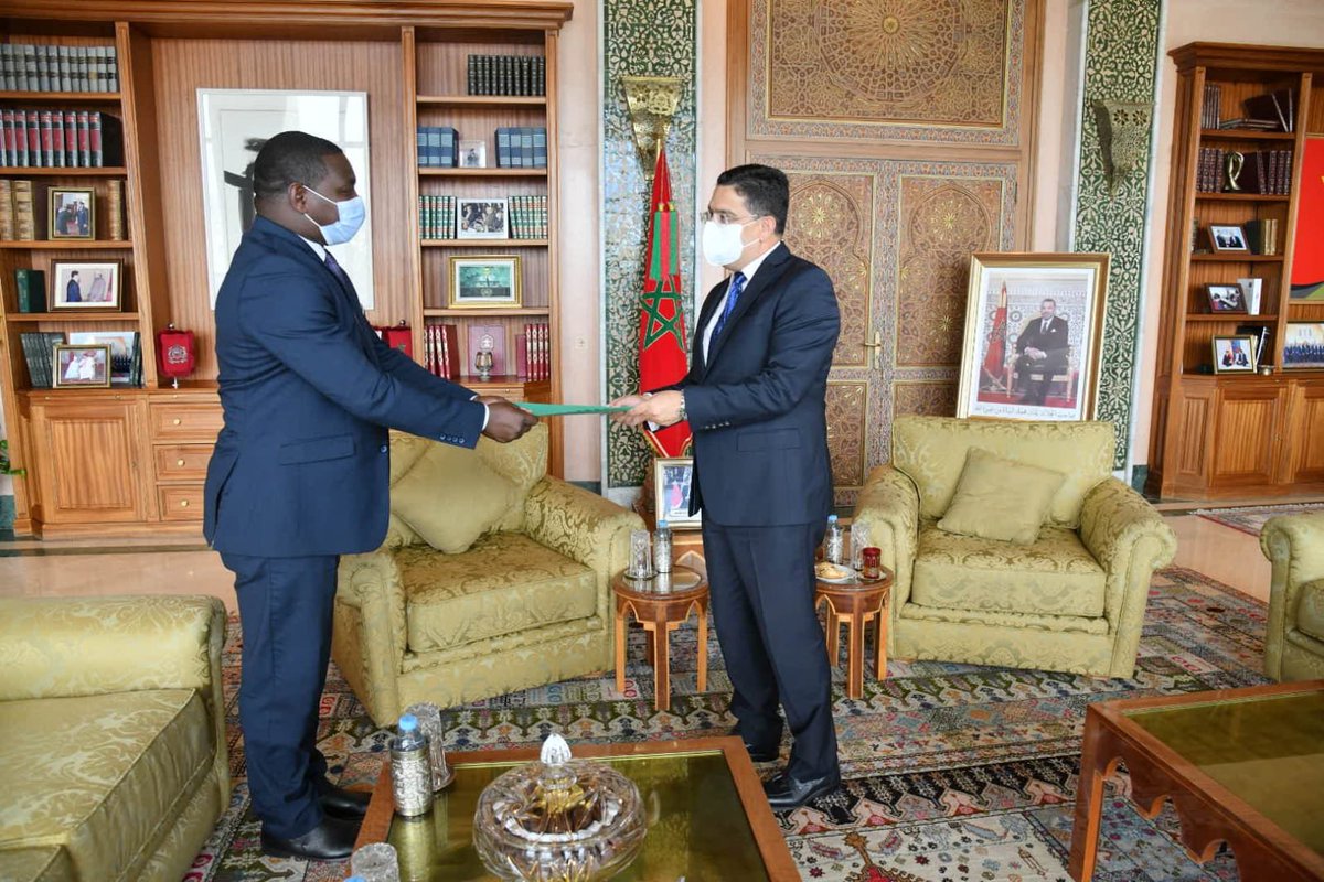MoroccoAzer_Ouz's tweet photo. MFA Nasser Bourita received Mr. Benjamin Ndagijimana, who presented his consular commissions as #Consul_General of the Republic of #Burundi in #Laayoune . https://t.co/euCXQx16wi