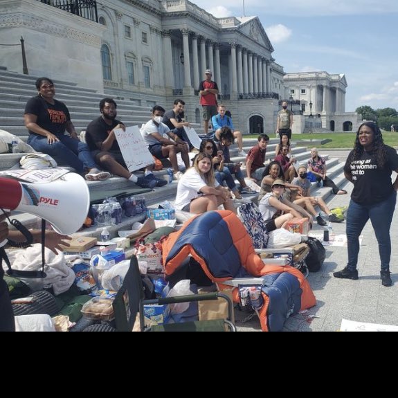 I was arrested by Capitol Police yesterday at #OccupyCongress for using a bullhorn on the Capitol steps. 

Why were protestors at Cori Bush’s demonstration allowed to use a bullhorn on the Capitol steps just a few weeks ago? #CancelRent #RentForgiveness @PeoplesParty_US