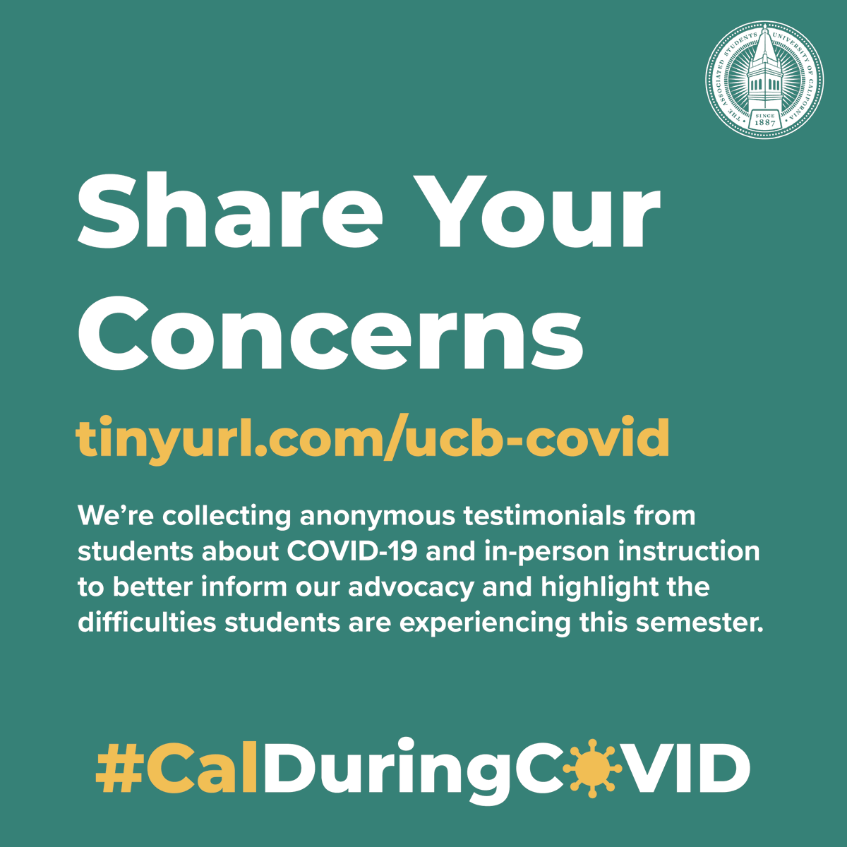 calduringcovid's tweet photo. We're back (because we're all still living through #CalDuringCOVID). We'll be posting anonymous student testimonials about difficulties learning and living during a pandemic. Share your concerns anonymously at https://t.co/hPnz077QM1 or with #CalDuringCOVID https://t.co/4ttZZMGWuk