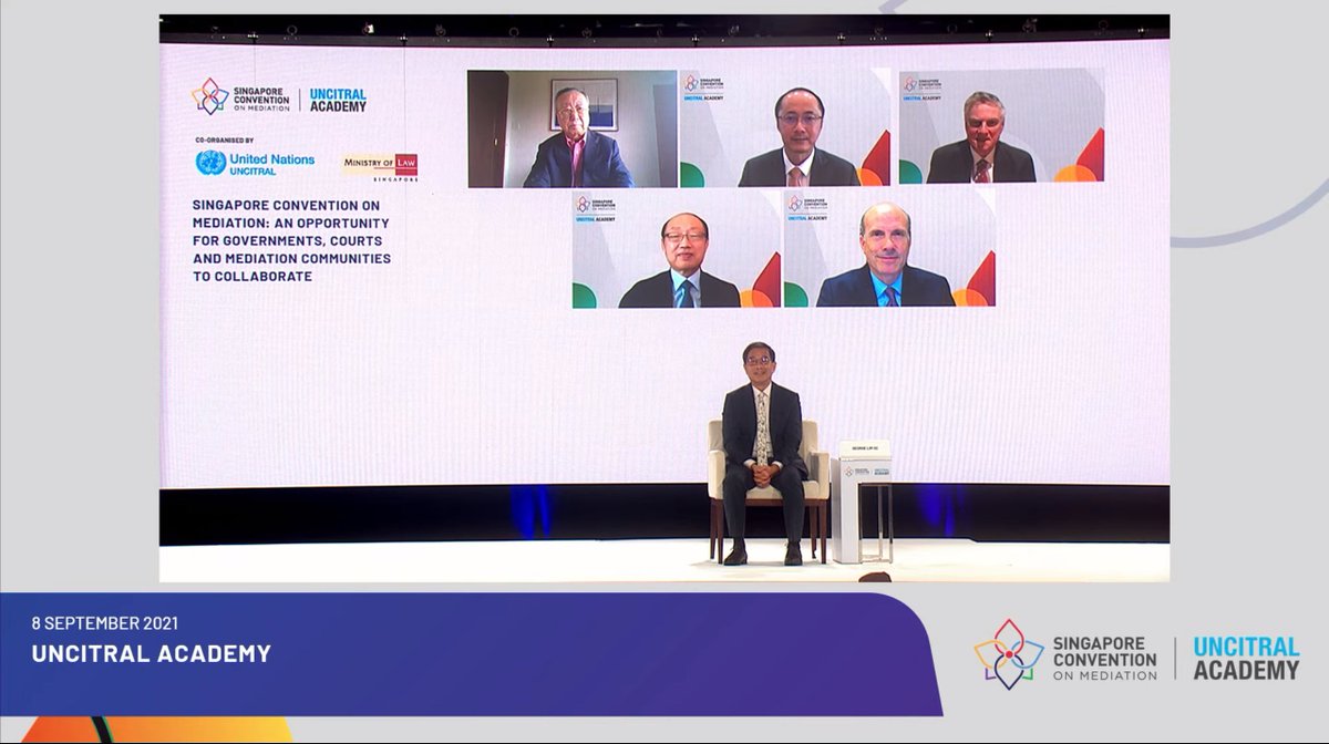 Started Day 2 of the UNCITRAL Academy with an excellent panel moderated by Mr George Lim, SC, Chair of the Singapore International Mediation Centre. #sgmediates 
#SCweek2021