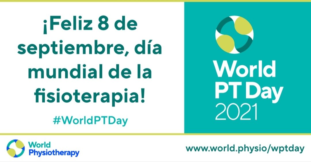 Pues ya estamos a 8 de Septiembre...
¡Feliz día mundial de la Fisioterapia! 
#WorldPTday