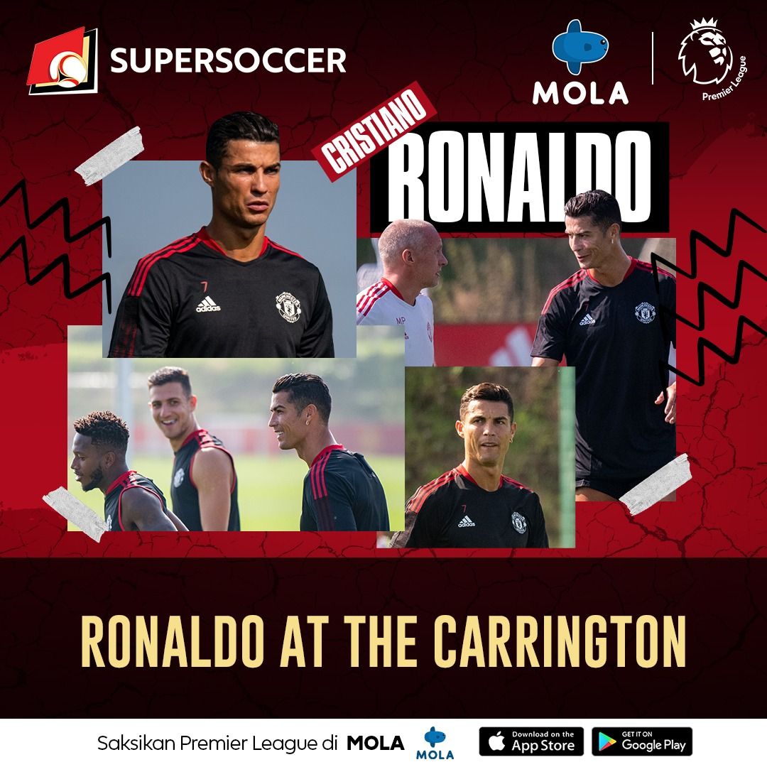 my_supersoccer's tweet photo. Cristiano Ronaldo yang diizinkan pulang lebih dahulu oleh timnas Portugal sudah tiba di komplek latihan Manchester United untuk pertama kali sejak 12 tahun lalu. Akankah CR7 langsung turun melawan Newcastle akhir pekan nanti?

Subscribe Mola: https://t.co/4xiF5RlSJJ

#EPLDIMOLA https://t.co/fheCgJ0W7Z