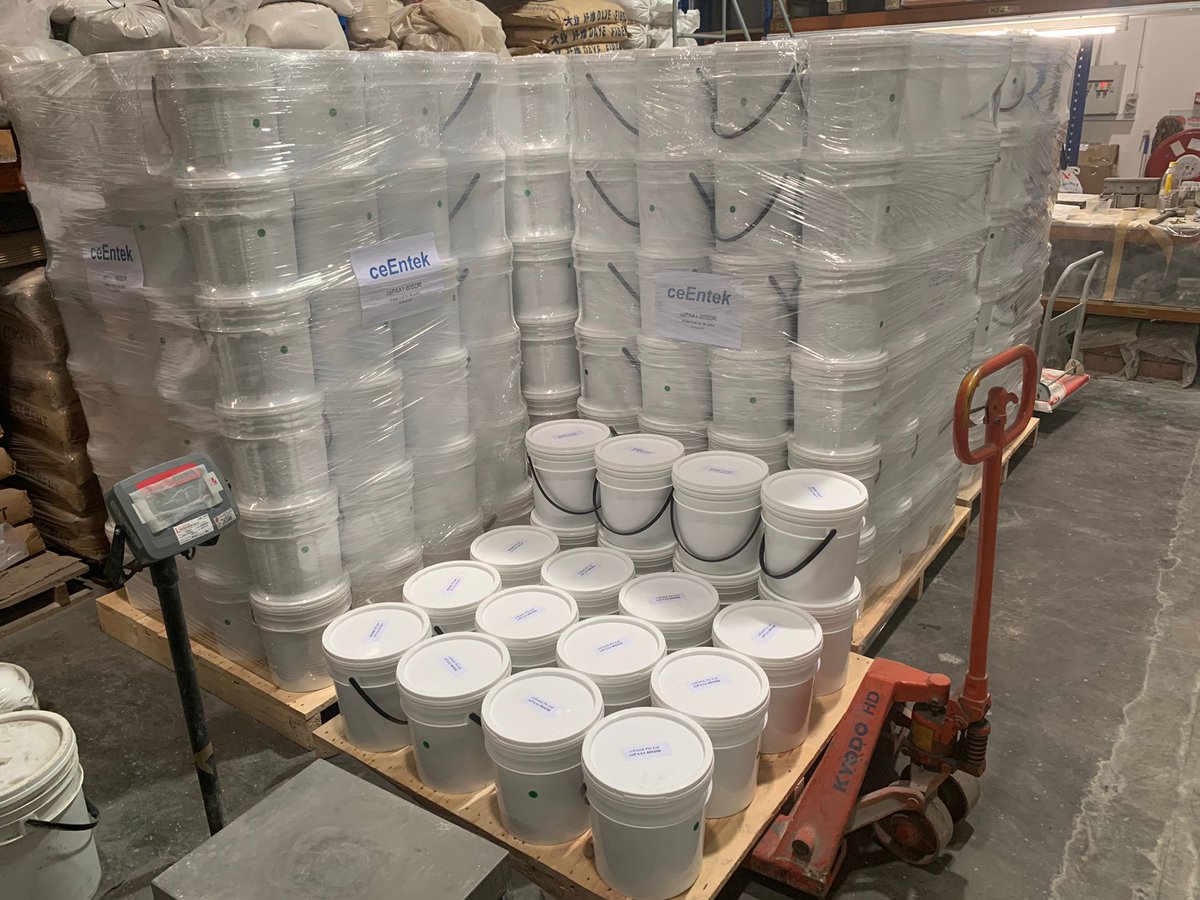 Our proprietary #CNF paste for #NextGeneration #UHPC2.0™ is packaged and ready to be sent to the US for a #uhpcoverlay project. Looking forward to more projects ahead! #concrete #bridgerepair #infrastructure #infrastructureprojects #greenbuildingmaterials #uhpc #uhpcoverlay