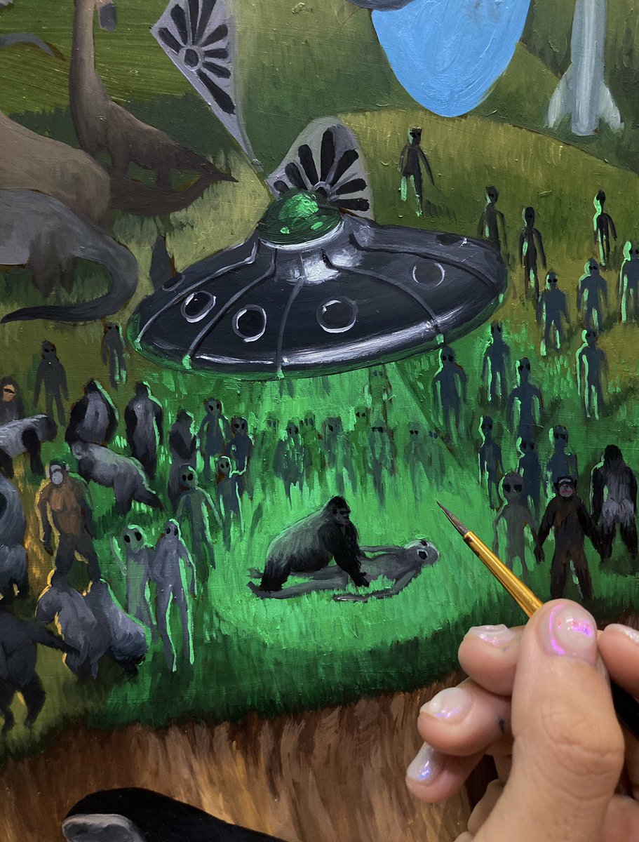 Humans are from this reason, aren't they? 
This fourth work will meet you again in NFTs foundation soon. 
#NFTs #nft #nftart #NFTAsia #nftcollector #NFTTHAILAND #NFTCommunity #oilpainting #NFTartist 
👉foundation.app/@puntitabow