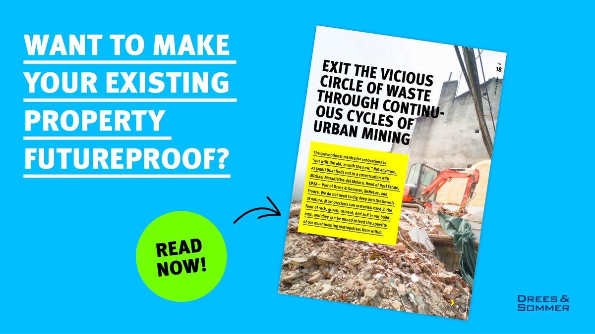We are surrounded by more than 50 billion tons of valuable materials. With #UrbanMining you can unearth these precious resources in the built environment and break the "vicious circle of waste". 

Find out how in our dossier:
👉 dreso.com/de/en/landing-… #realestate #cradletocradle