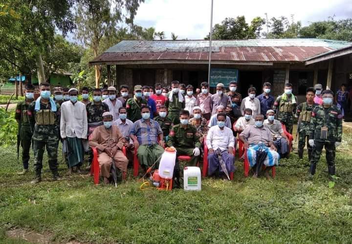 The photo shows the Arakan Army AA and the local Muslims living side by side in harmony.