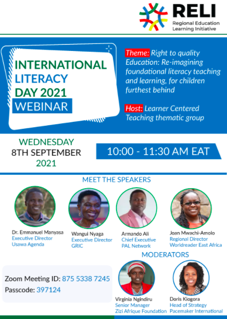 KirimiMitambo's tweet photo. Join @Worldreader_ESA and 
@jmwachi as we celebrate #InternationalLiteracyDay in an amazing WEBINAR! @worldreaders @knlsmedia @Liazzambia @nationallib_ug @AfLIACon @Camfed @Elimucanada @LearningKenya @ShuleDirect @brcknet @paukwa @shujaastories https://t.co/xxeWETASOL