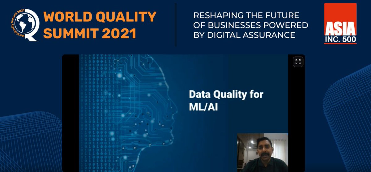WQS_Official's tweet photo. Next up in line for thought leadership address is Mr. Sricharan Vadapalli, Author - Hands-on DevOps. He gives us great insights on adopting Machine Learning in #testautomation.

#WQS2021 #Qualityassurance #machinelearning #DevOps https://t.co/1Ybtsa4B22