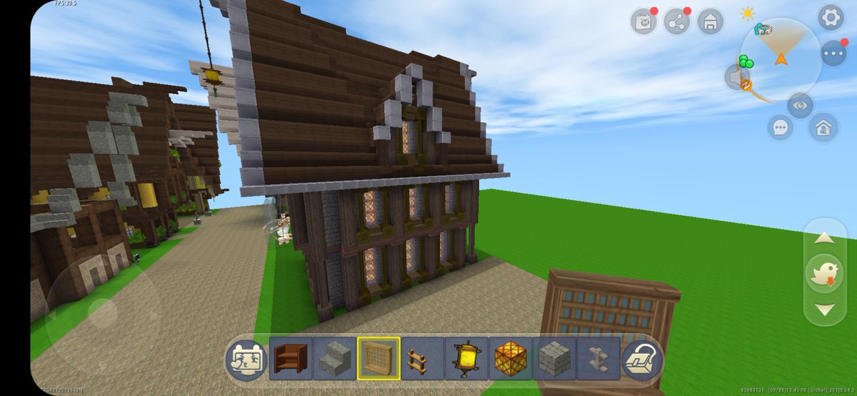 むぎちゃさんのワールドにて久々に家を建築させて頂きました！自然地形しか建築していなかったから家は久しぶり( ^ω^)