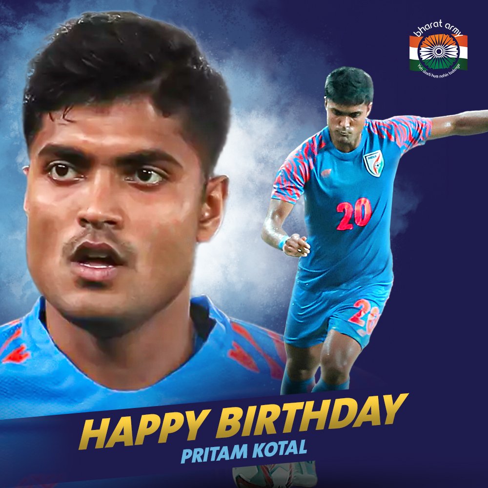 🇮🇳 HAPPY BIRTHDAY, PRITAM! Here's wishing all the best to the defender on his 28th birthday 🎉

📸 Getty • #pritamkotal #teamindia #happybirthday #indianfootball  #BharatArmy