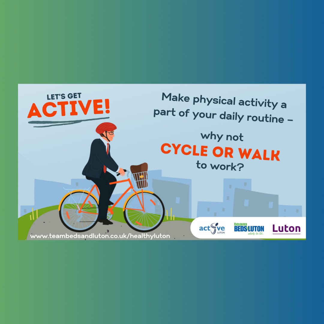 Support our #LutonLetsGetActive campaign and #ActiveTravel this September, this could be as simple as walking to the shops or cycling to work or school, whatever you decide we would love to hear from you! teambedsandluton.co.uk/september #LutonLetsGetActive #ActiveTravel #HealthyLuton