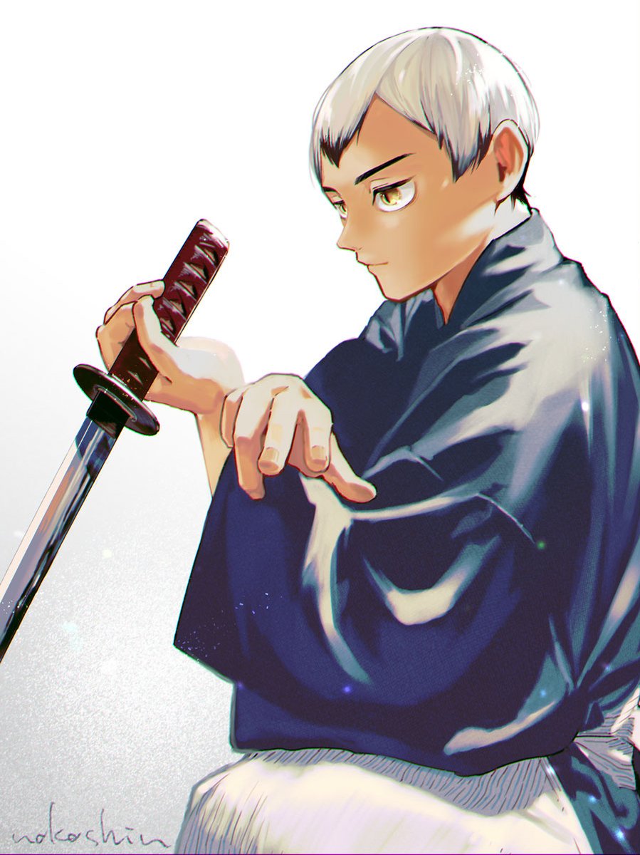 weapon sword 1boy male focus solo holding katana  illustration images