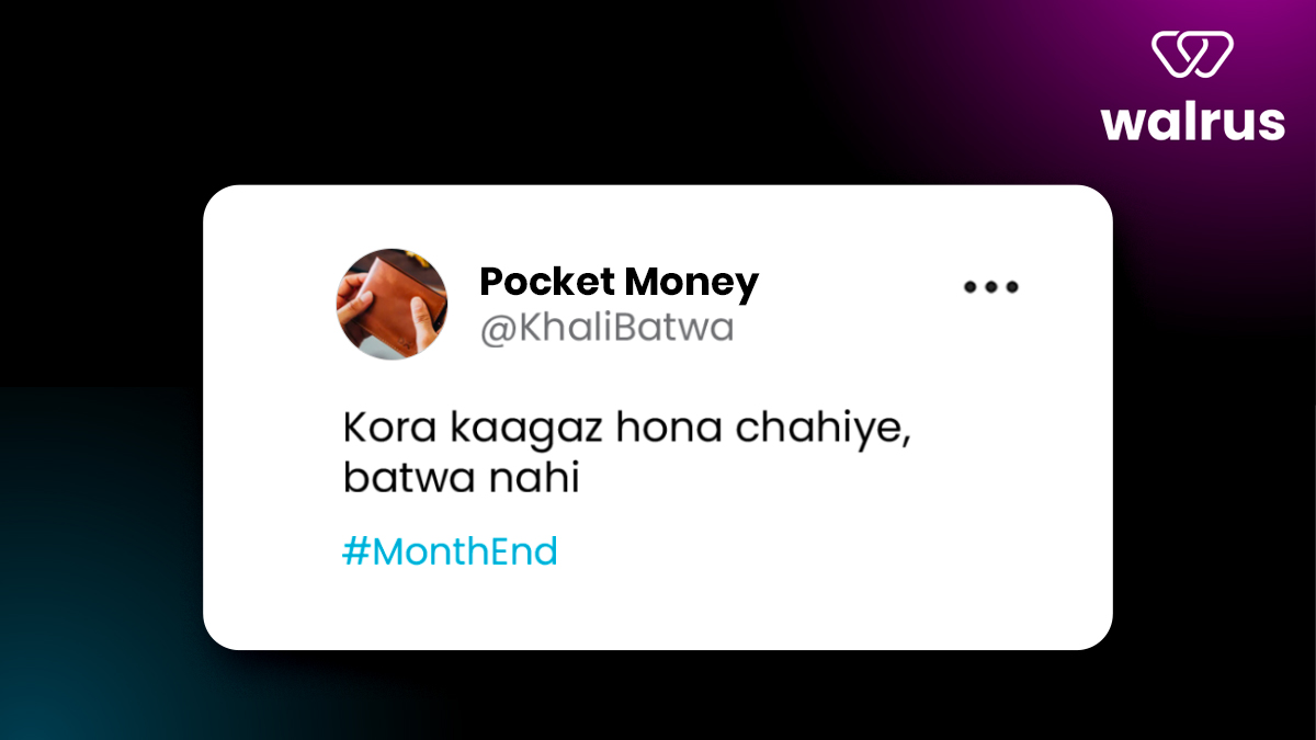 Dil badi fragile hain sir ji. 😆

#walrusclub #neon #debitcard #PocketMoney #MonthEnd