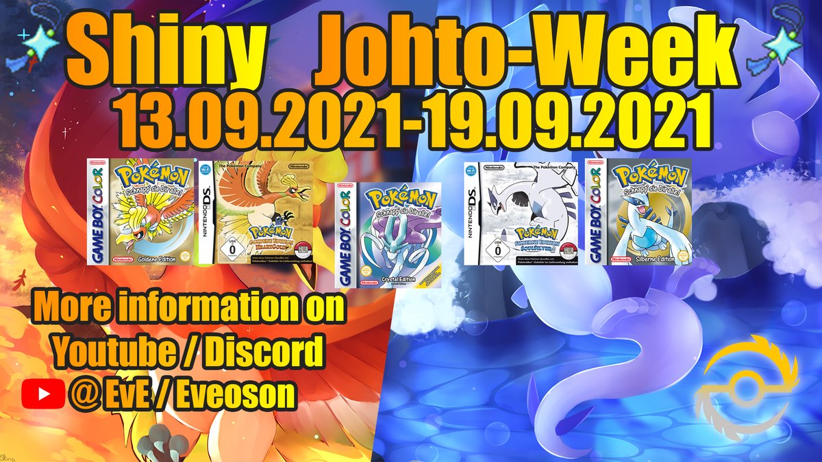 Eveoson's tweet photo. We start the Johto-Week next week.

Retweets would be so good
One of the best generations
#Nakama
#JohtoWeek #Pokémon #Shiny #hunt #Johto #pokemon #Pokemon #Twitch #youtube #Streams https://t.co/bB5wPEB7DS