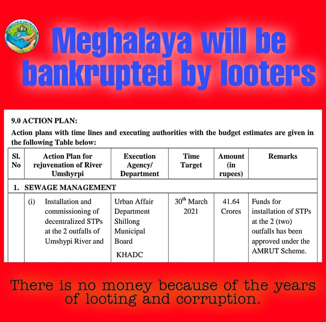 GTFmeghalaya's tweet image. ₹41.63 #Crores tang napoh ka #AMRUTScheme, tangba kat haduh mynta ruh khlem ioh i kam haei haei bad ym shem lah ioh Jubab shai. Kata ka 30th March 2021 ka lah da dep kut, imat kane ruh kan sa shu kut bad jah klep noh. 

@SangmaConrad @JamesSangma1
