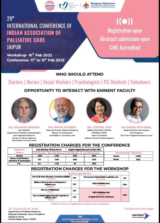 Pallium India (@palliumindia) on Twitter photo Register for IAPCON Jaipur February 2022 - visit iapcon2022jaipur.com
#IAPCON2022 #Jaipur
<a href="/palliumjaipur/">Anjum Khan Joad</a> <a href="/iapcsecretary/">Indian Association of Palliative Care</a> Register for IAPCON Jaipur February 2022 - visit iapcon2022jaipur.com
#IAPCON2022 #Jaipur
<a href="/palliumjaipur/">Anjum Khan Joad</a> <a href="/iapcsecretary/">Indian Association of Palliative Care</a>