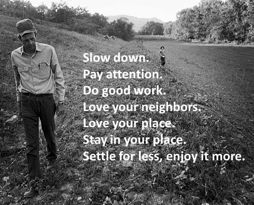 Wendell Berry’s warm advice seems more pertinent than ever.