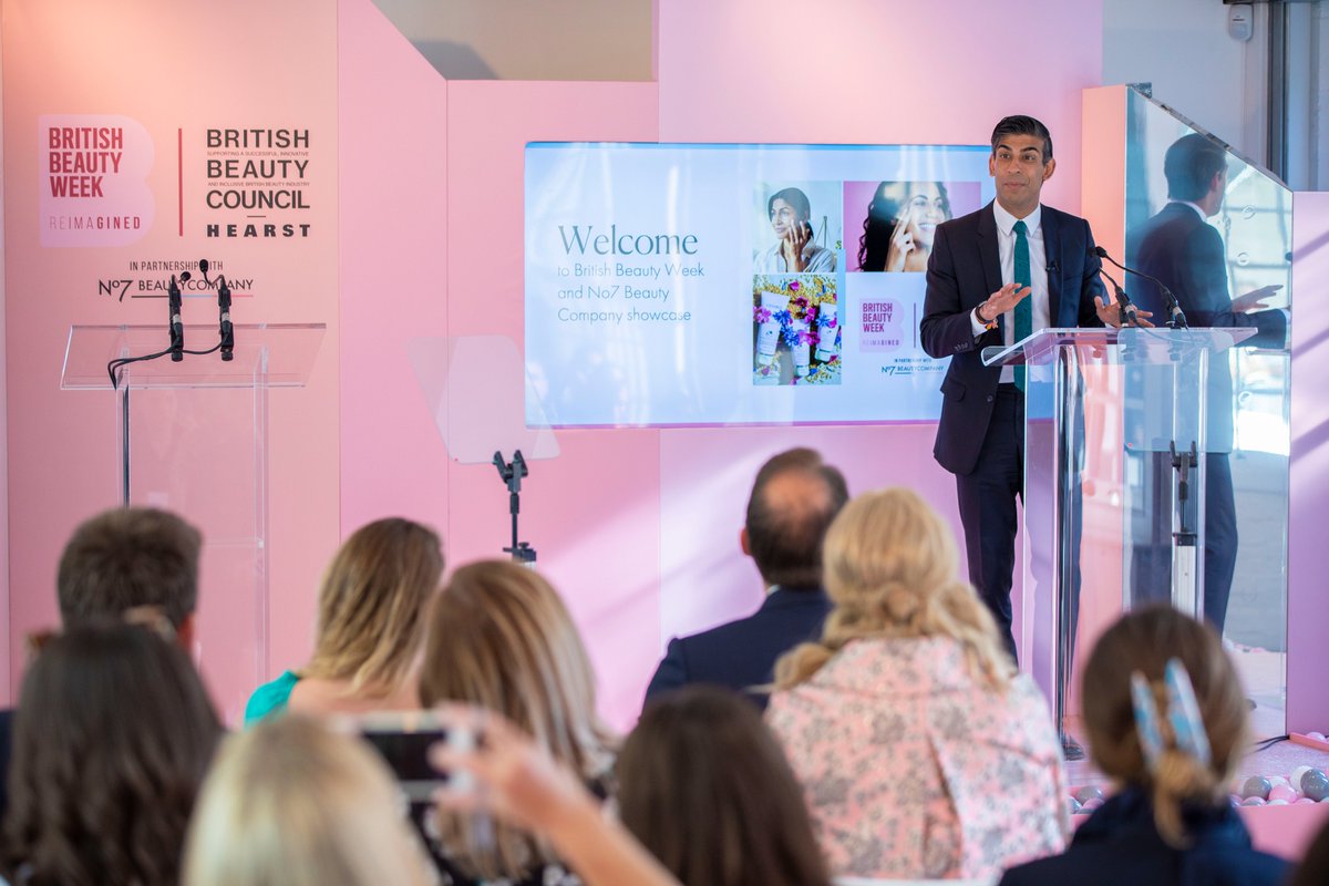 Chancellor <a href="/RishiSunak/">Rishi Sunak</a> today applauded the British beauty industry for being the best of British business and for providing an essential service throughout the pandemic as he opened British Beauty Week in <a href="/CoventGardenLDN/">Covent Garden</a>.