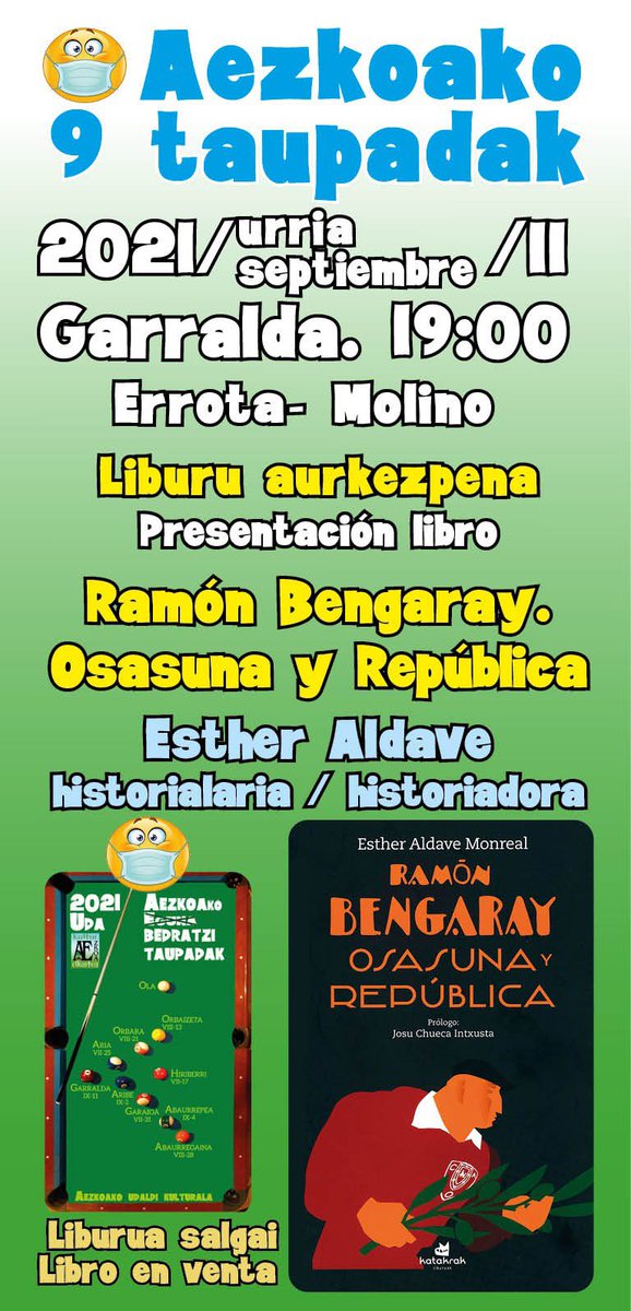 Larunbatean garraldan liburu aurkezpena izanen dugu!!!!/ El sábado en Garralda tenemos presentación!!!!
