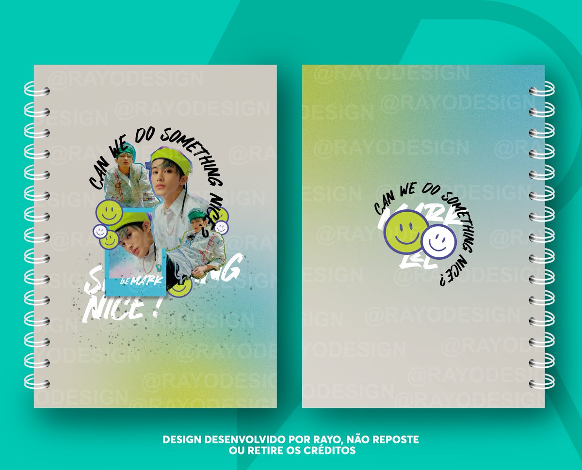 [⚡️] Chegou mais uma pronta-entrega na Rayo! Dessa vez trouxemos um design de caderno do Mark (NCT). 
Valor: R$ 20,00

N/A: Vendemos apenas a arte, não o produto final.
N/A: Podemos adicionar sua logo no verso.