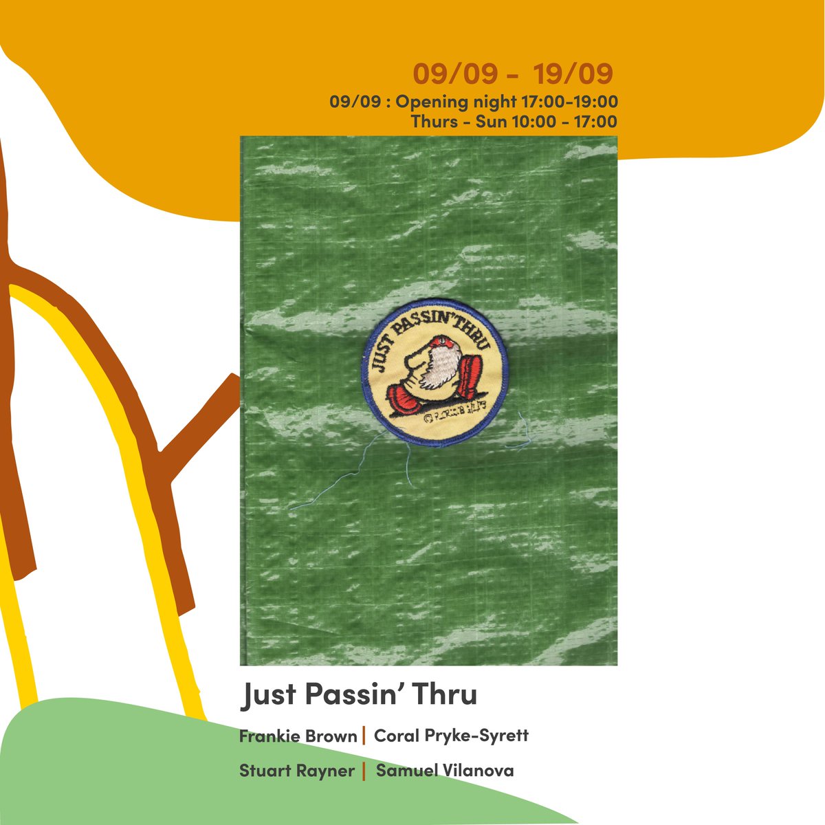 UCAKentGall's tweet photo. Announcing the first exhibition in our Triennial Autumn Programme: JUST PASSIN' THRU

This group show, with work by Frankie Brown, Coral Pryke-Syrett, Stuart Rayner, Samuel Vilanova, runs from 9-19 September (Thurs-Sun, 10-5) with an opening event 5-7pm Thursday 9 September. https://t.co/pf7vQTmHHy
