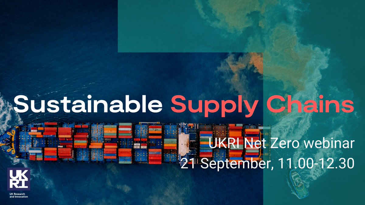 How can building sustainable supply chains help industries become more efficient? What technologies can we use to achieve this?

Join our expert panel at our next #NetZero webinar, 21 September 11-12.30

Sign up: ow.ly/Trln102W30h

#InvestingForImpact #UKRIatCOP26