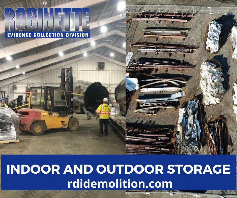 RobinetteDemo1's tweet image. You can trust us when it comes to storing and collecting all types of evidence. Everything that is collected is stored properly in our secure indoor/outdoor storage. 
Learn more at rdidemolition.com/project/eviden…

#RobinetteDemolition #EmergencyResponse #EvidenceCollectionAndStorage